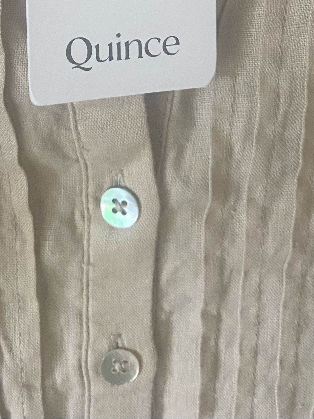 QUINCE 100% EUROPEAN LINEN SHORT SLEEVE MINI SWING DRESS SZ L IN DRIFTWOOD - Picture 8 of 8
